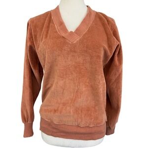 Vintage‎ Mr. Rogers Velour V Neck Pullover Sweater Top, Size L